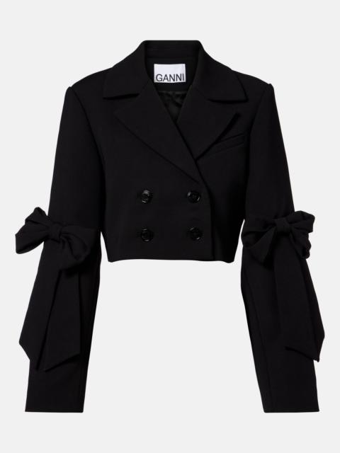 GANNI Double-breasted cropped blazer