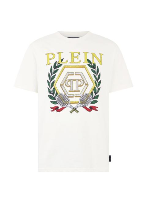 PHILIPP PLEIN Tennis Crest round-neck cotton T-shirt