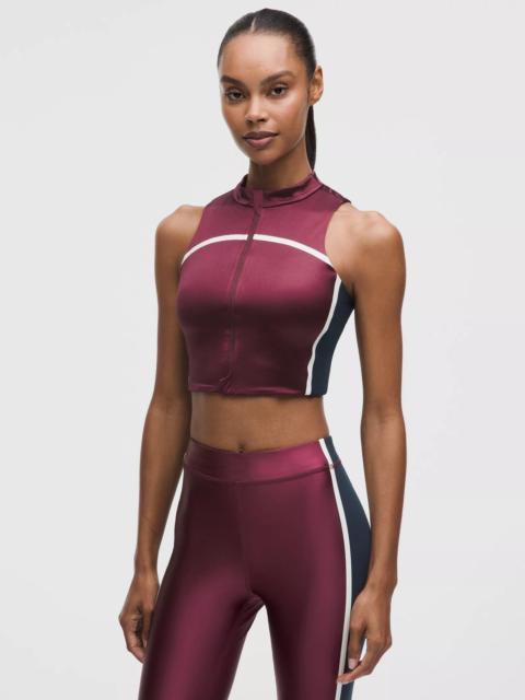 lululemon Satin Shine Full-Zip Tank Top Medium Support, B/C Cup *Stripe