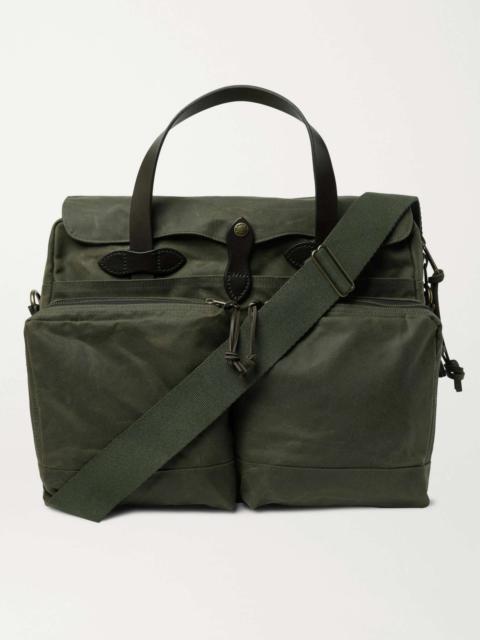 FILSON 24-Hour Leather-Trimmed Coated-Canvas Briefcase