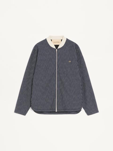 Valentino VALENTINO VISCOSE SWEATSHIRT WITH STRIPED VLOGO
