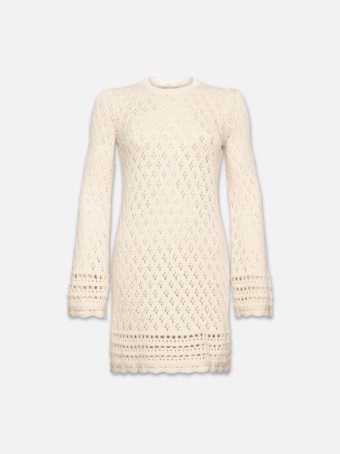 Crochet Shift Dress in Ecru