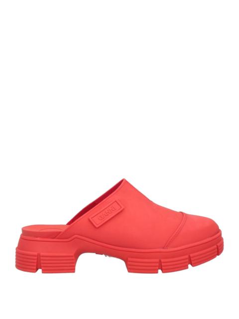 GANNI Tomato red Women's Mules And Clogs