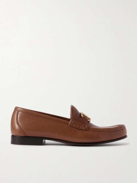 Valentino VLogo Signature 20 leather loafers Tan