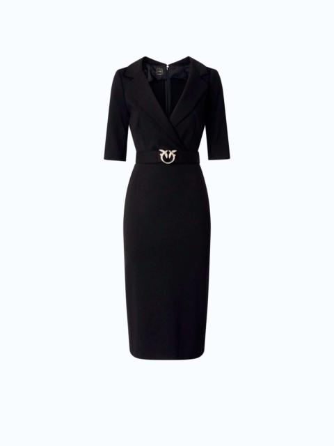 PINKO SLIM-FIT DRESS WITH LOVE BIRDS BELT