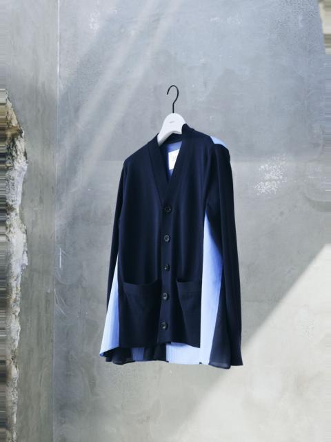 sacai Poplin x Cotton Knit Cardigan