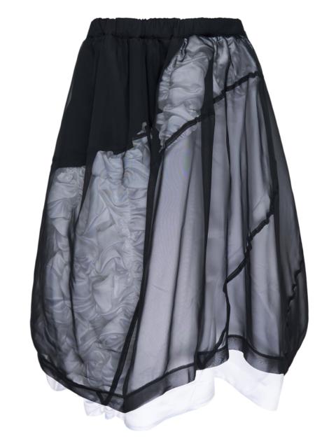 Comme Des Garçons Layered Asymmetrical Sheer Skirt