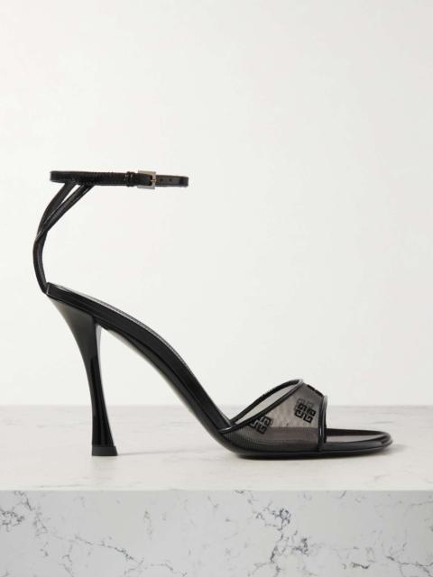 Givenchy Patent leather-trimmed devoré-mesh sandals