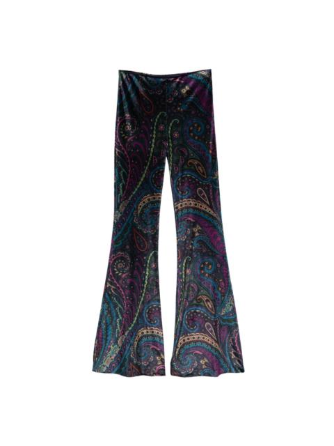 Etro paisley-print velvet trousers