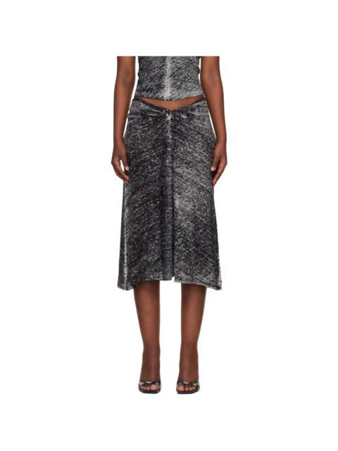 Diesel Gray M-Livette Midi Skirt