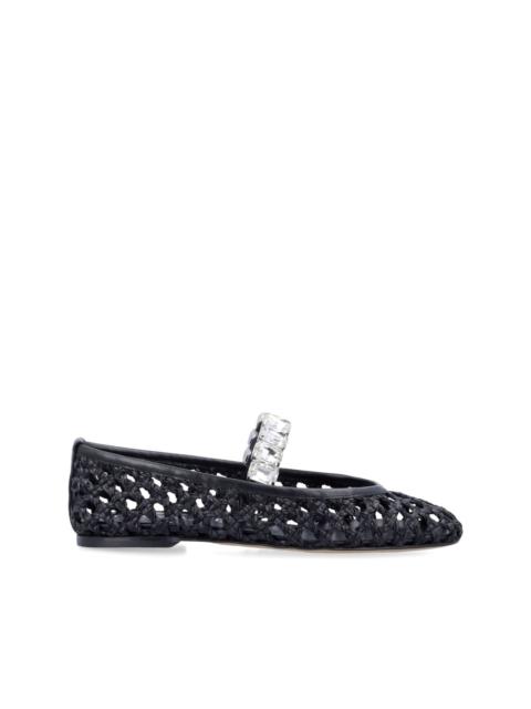 CASADEI crystal-embellished ballet flats