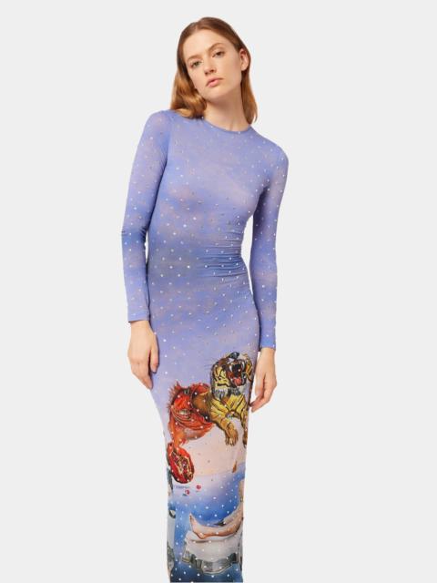 rabanne SALVADOR DALI LONG EVENING RHINESTONES DRESS