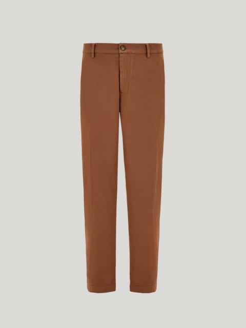 Canali SAND-COLORED COMFORT COTTON GABARDINE CHINOS