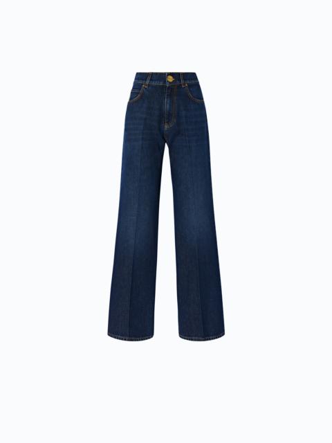 PINKO WIDE-LEG JEANS WITH PRESSED CREASES