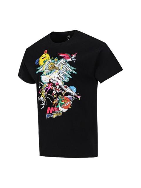 Nike Men's Nike Sports Running Casual Printing Round Neck Short Sleeve Black T-Shirt DM7917-010