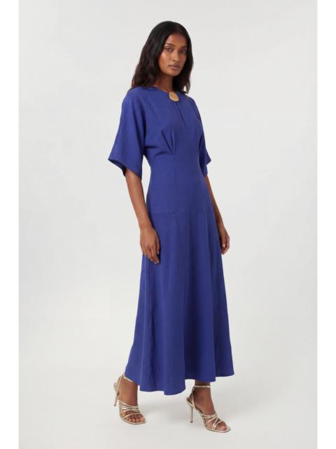 KAREN MILLEN Cupro Touch Drop Waist Midi Dress