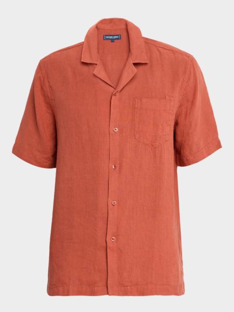 FRESCOBOL CARIOCA Men's Angelo Linen Short-Sleeve Shirt