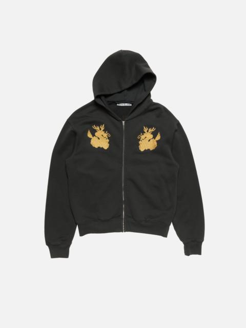 Acne Studios Hooded logo sweatshirt - Faded black