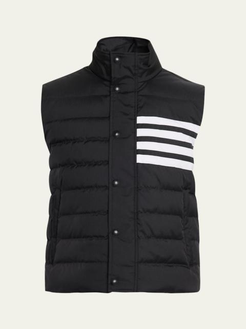 Thom Browne Men's Shiny Ripstop 4-Bar Down Vest