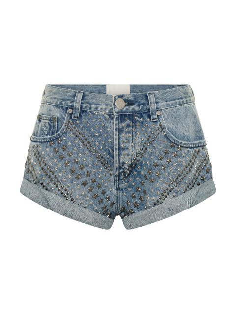 ONE TEASPOON 25th Anniversary Limited Edition Bandits Low Waist Studded Denim Shorts - Salty Dog