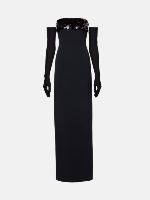 David Koma Sequined strapless gown