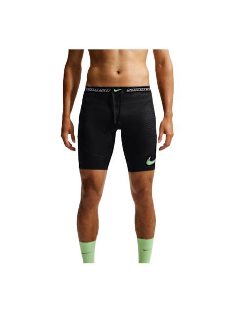Nike Nike Stride Dri-FIT 1/2-Length Tights 'Black Illusion Green White' IO1424-010