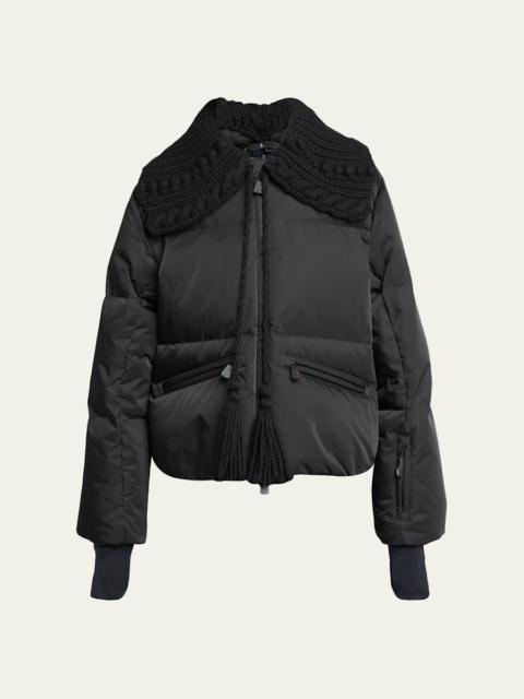 Moncler Grenoble Furtschella Down Bomber Jacket with Detachable Collar