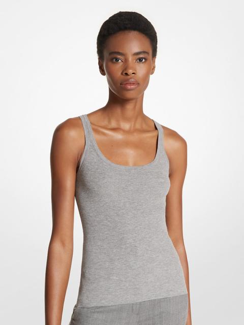 MICHAEL KORS COLLECTION Ribbed Stretch Viscose Tank Top
