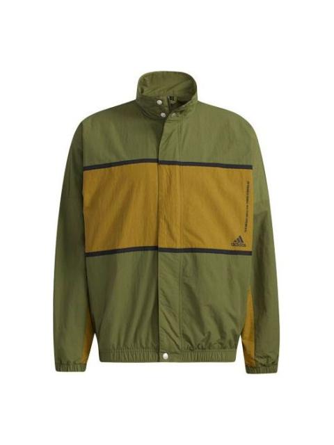 adidas M Wrd Wov Jkt Sports Loose Woven Stand Collar Jacket Green GL8675