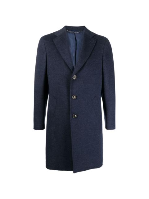 Canali single-breasted wool-blend peacoat