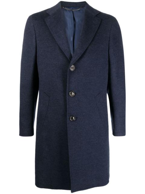 Canali single-breasted wool-blend peacoat