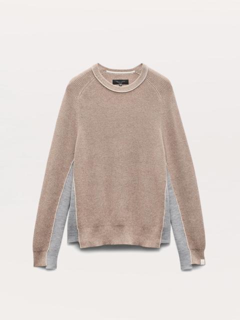 rag & bone Gabe Spliced Cotton-Blend Crewneck Sweater