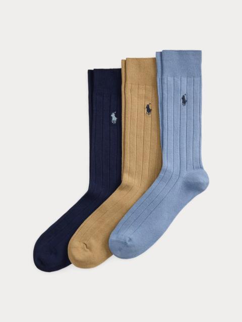 Polo Ralph Lauren Ribbed Cotton-Blend Trouser Sock 3-Pack