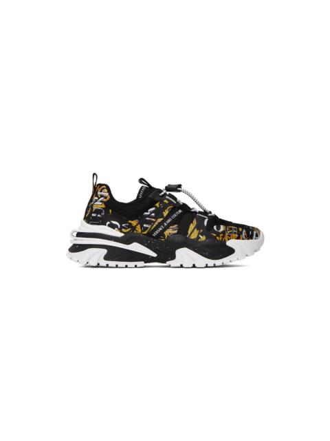 VERSACE JEANS COUTURE Black & Gold New Trail Trek Sneakers