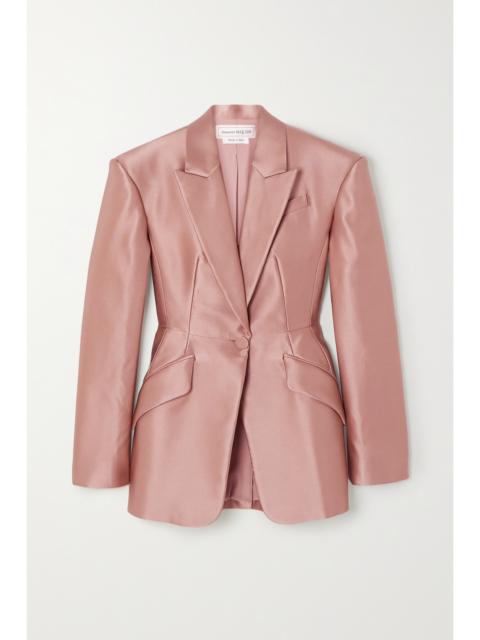 Alexander McQueen Duchesse Silk-satin Blazer