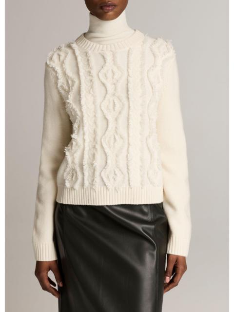 Vince Hand-Cut Diamond Cable Wool Sweater