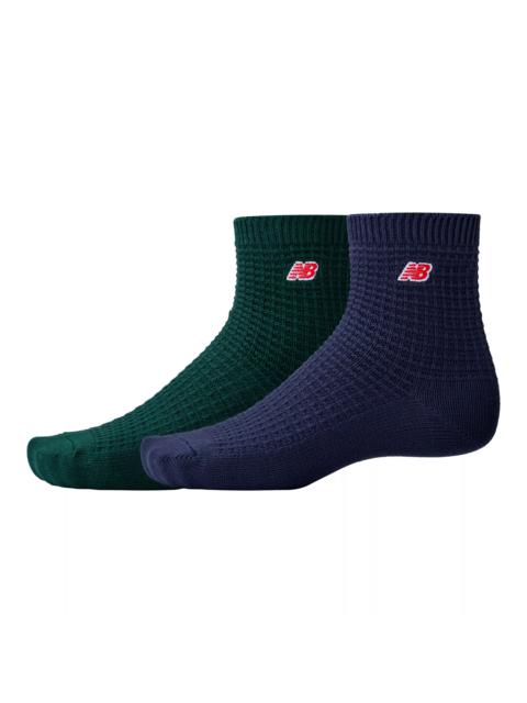 Waffle Knit Ankle Socks 2 Pack