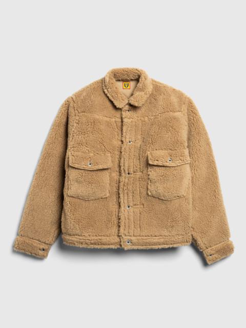 Human Made Human Made – Wool Blended Boa Fleece Work Jacket Beige