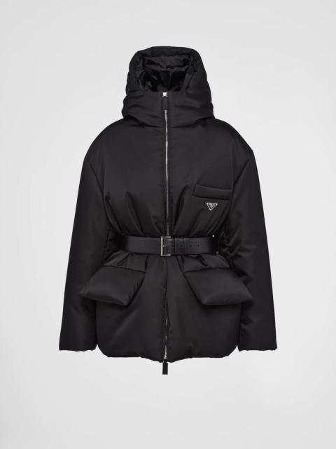 Re-Nylon hooded down jacket