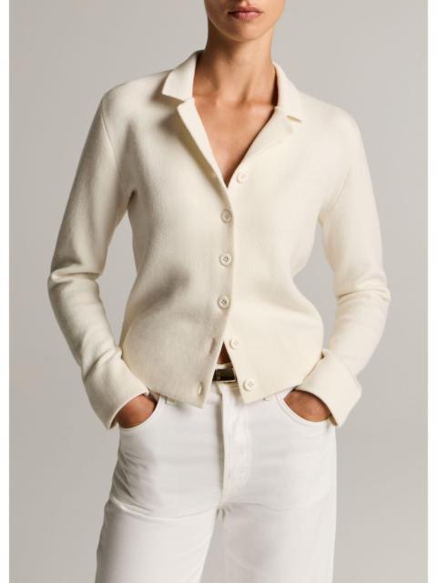 Vince Notch-Collar Double-Face Wool-Blend Cardigan