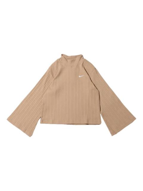 Nike (WMNS) Nike Sportswear ribbed Knit High Collar Long Sleeves Knit Long Sleeves Yellow DM6400-200