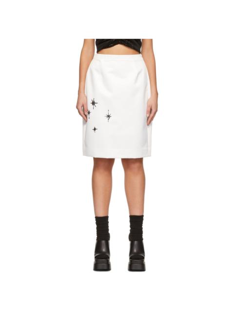 We11done White Sequin Midi Skirt