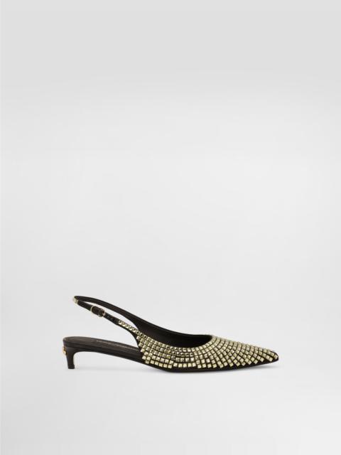 Dolce & Gabbana Leopard-design lace slingbacks with fusible