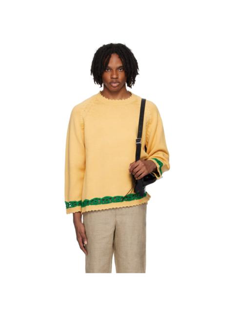 BODE Yellow Daisy Garland Sweater
