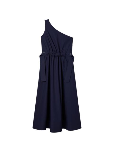 TORY BURCH one-shoulder belted cotton dress