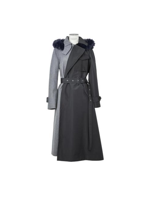 sacai Wool Flannel x Taffeta Bonding Coat