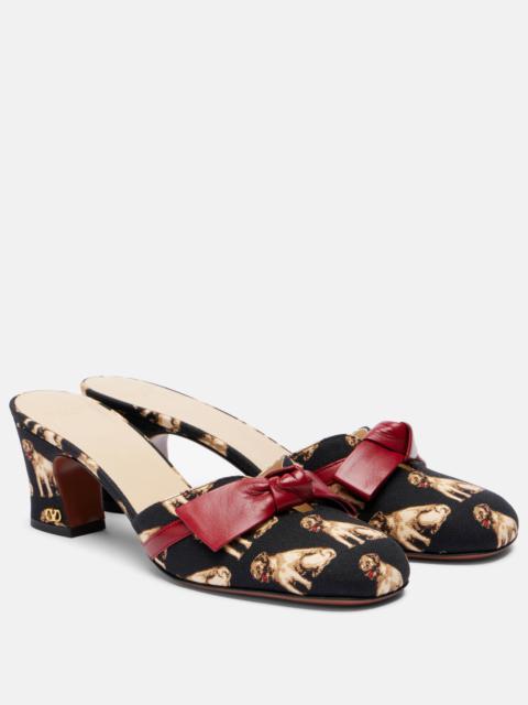 Valentino Knotty 60 printed leather mules