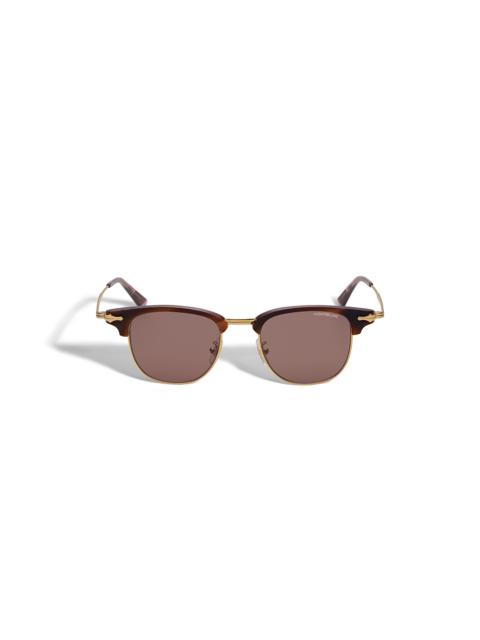Montblanc Rectangular Sunglasses Gold Coloured Metal Frame