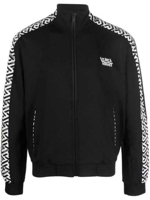 VERSACE Greca-print zip-up track jacket