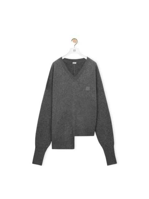 Loewe Asymmetric V-neck sweater in cashmere